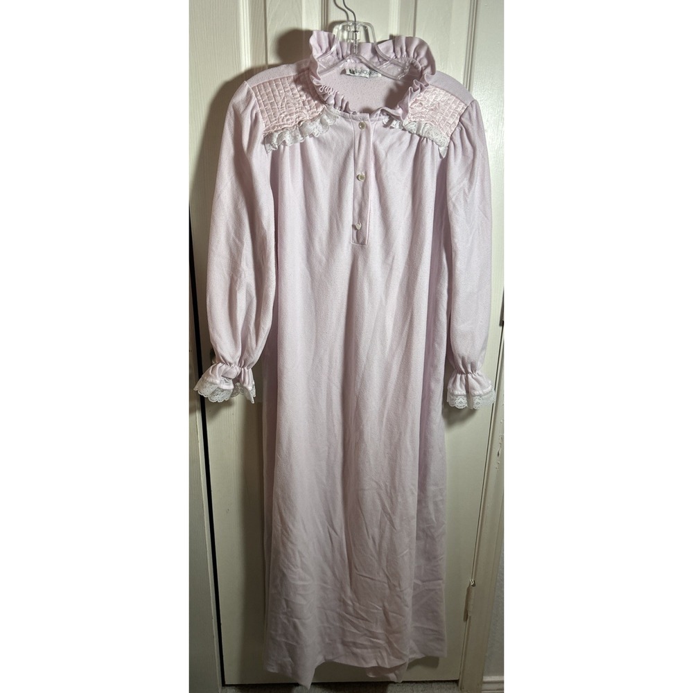 VTG Vandemere Nightgown Cottage Lace Ruffle‎ Trim Cotton Blend Victorian